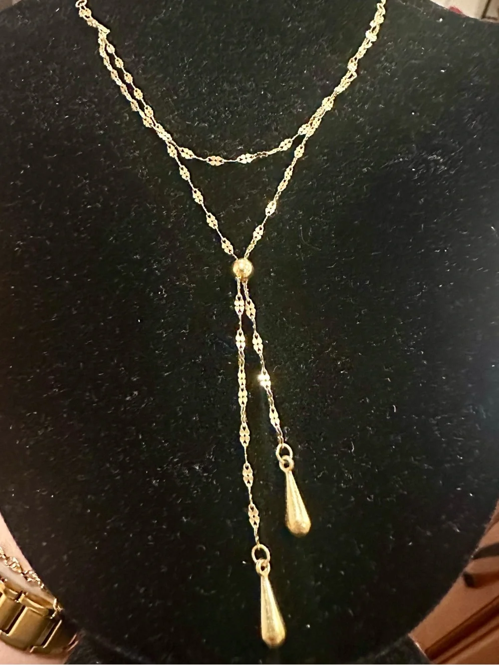 New 14K Solid Gold Necklace diamond cut thick solid 14K gold chain LONG laniard
